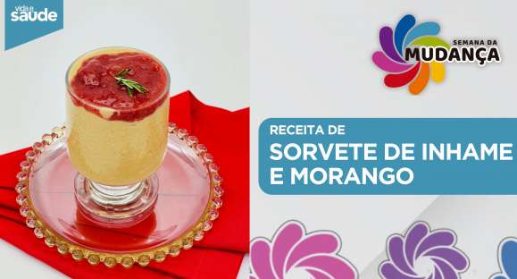 Receita: Sorvete de inhame e morango