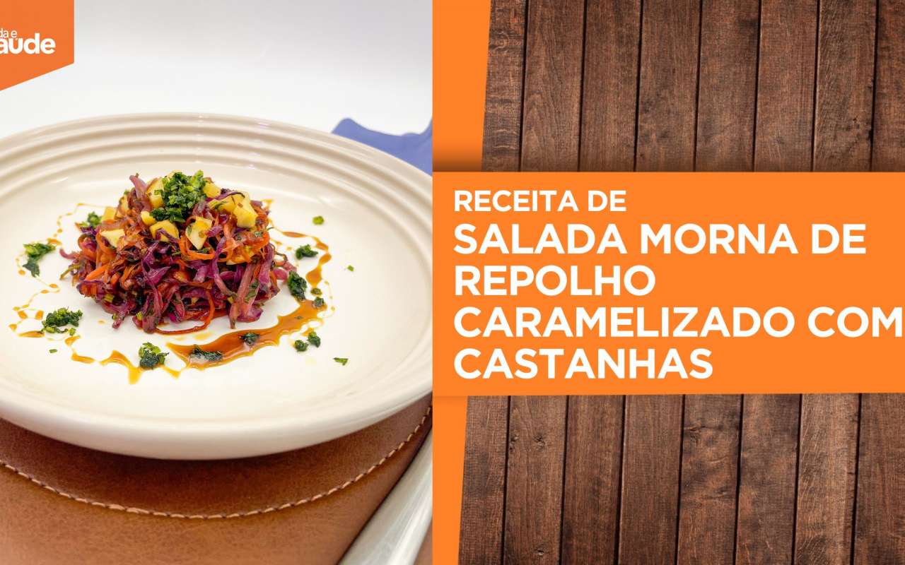 Receita: Salada morna de repolho caramelizado com castanhas