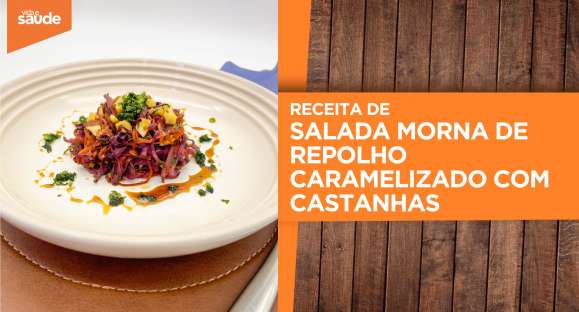 Receita: Salada morna de repolho caramelizado com castanhas