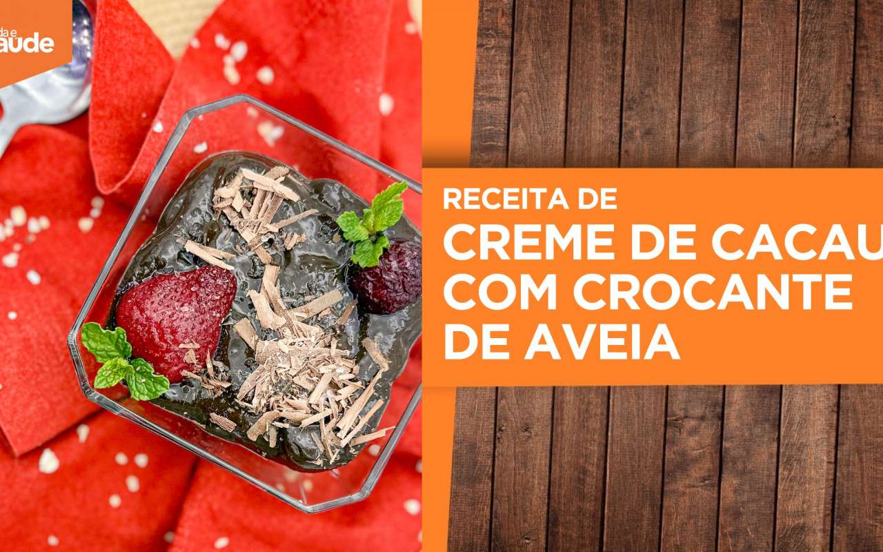 Receita: Creme de cacau com crocante de aveia