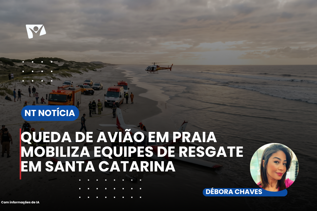 QUEDA DE AVIÃO EM PRAIA MOBILIZA EQUIPES DE RESGATE EM SANTA CATARINA