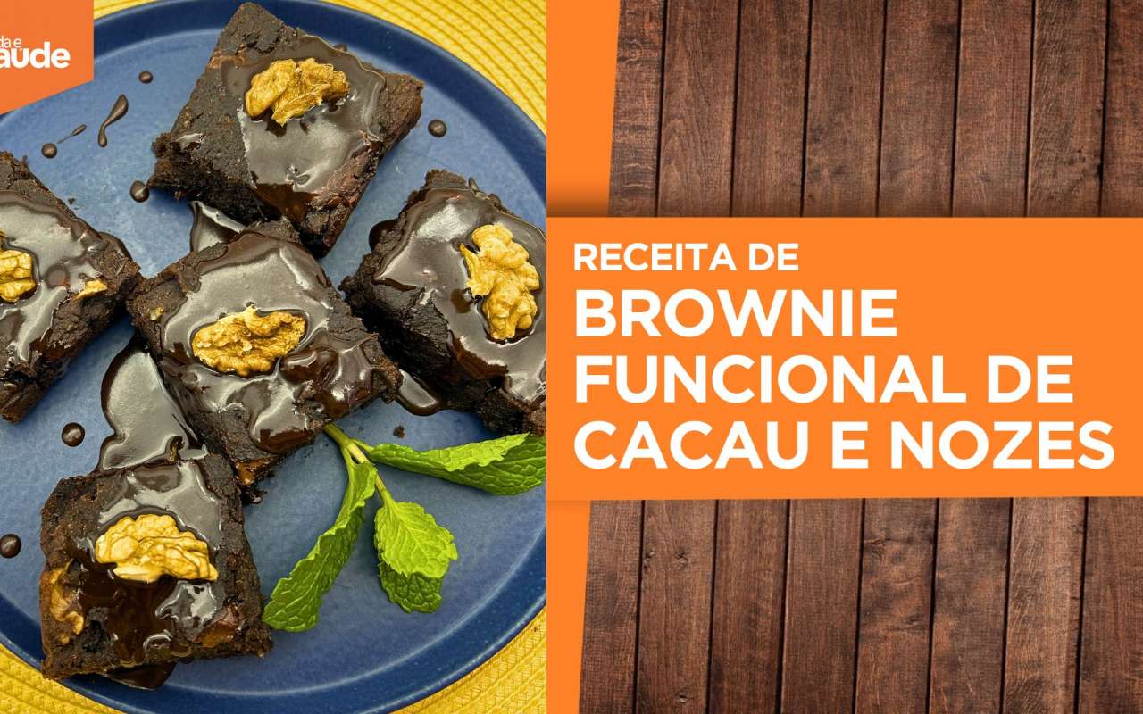 Receita: Brownie funcional de cacau e nozes