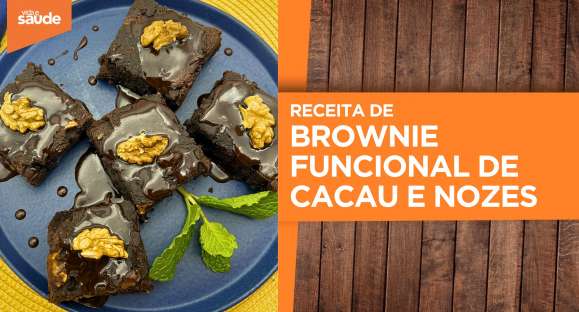 Receita: Brownie funcional de cacau e nozes