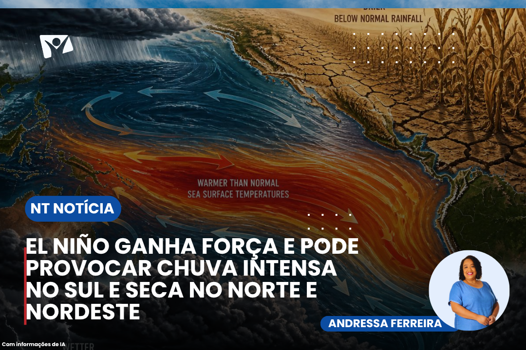El Niño ganha força e pode provocar chuva intensa no Sul e seca no Norte e Nordeste