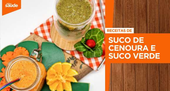 Receita: Suco de cenoura e suco verde