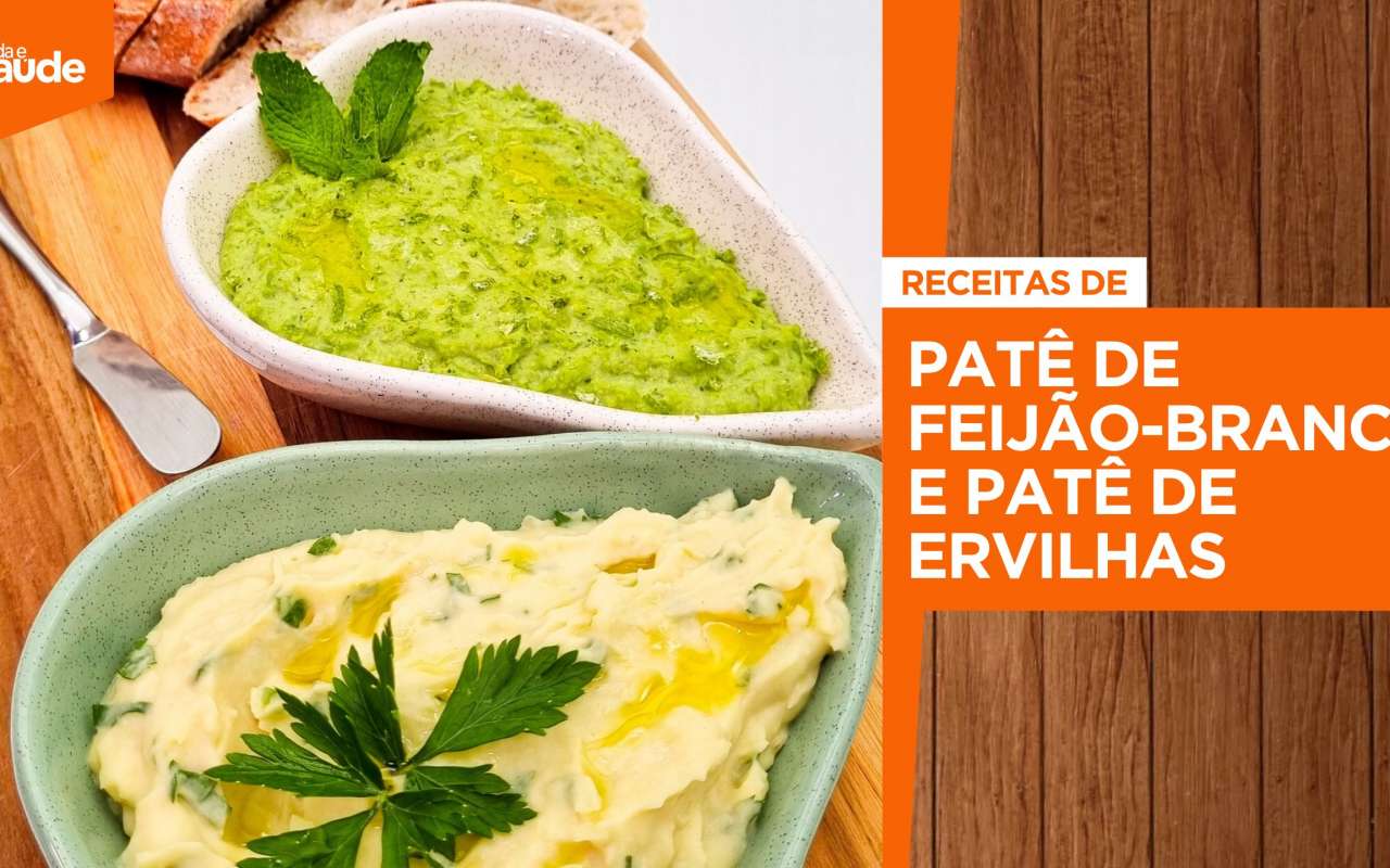 Receitas: Patê de feijão branco e patê de ervilhas